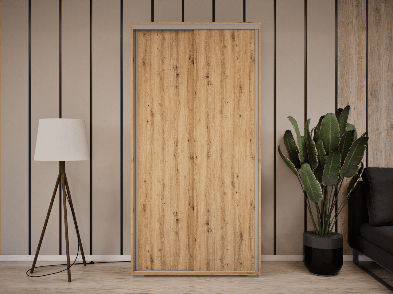 NT 100 cm tolóajtós gardróbszekrény artisan tölgy