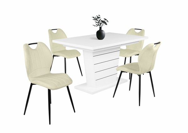 Kinga szék Fanni asztallal - 4 személyes étkezőgarnitúra