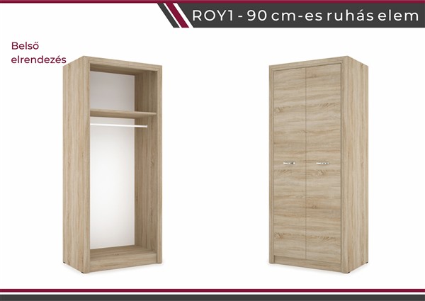 Royal nappali bútorcsalád sonoma 1 -es 90 cm ruhás elem