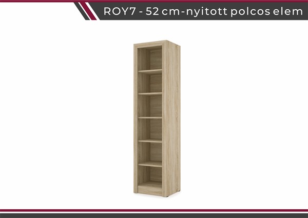Royal nappali bútorcsalád sonoma 7 -es 52 cm nyitott polcos elem
