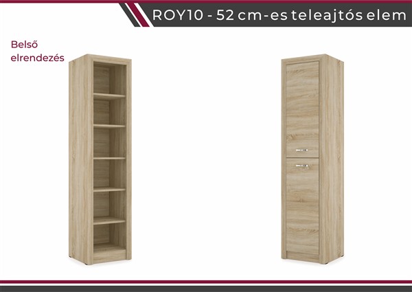 Royal nappali bútorcsalád sonoma 10 -es 52 cm teleajtós elem