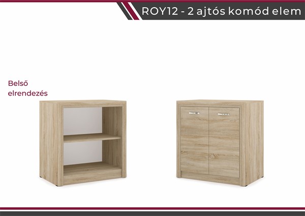 Royal nappali bútorcsalád sonoma 12 -es 2 ajtós komód elem