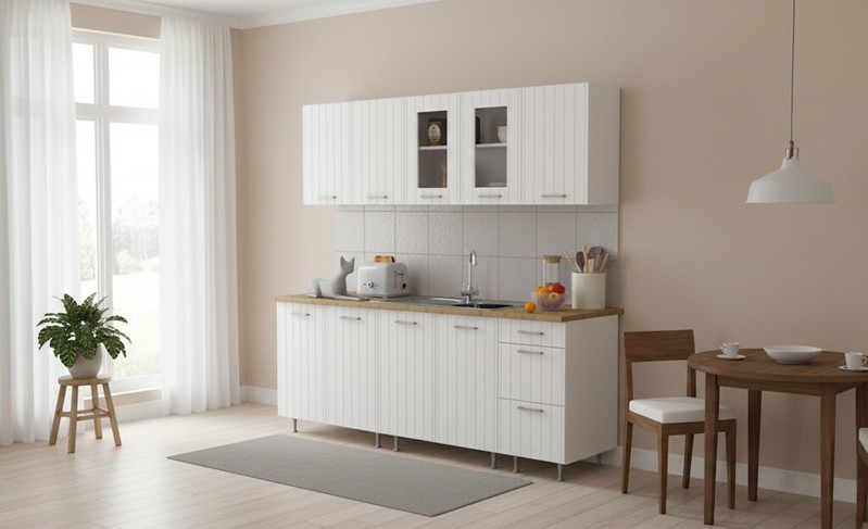 Gréta  konyhabútor Matt fehér 200 cm 