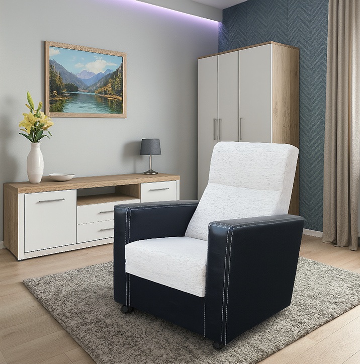 Kocka karos Komfort fotel Akciós szövettel