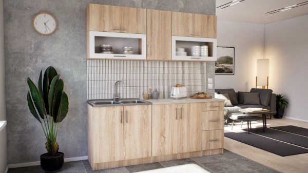 Kinga konyhabútor SZD  200/72  cm  - felnyíló felső elemekkel 