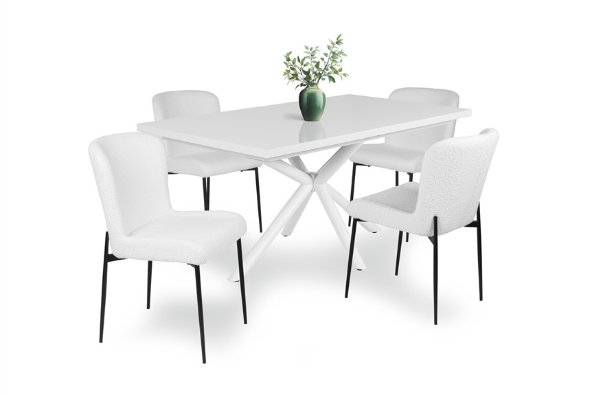 Magasfényű Suzy asztal Blanka székkel - 4 személyes étkezőgarnitúra