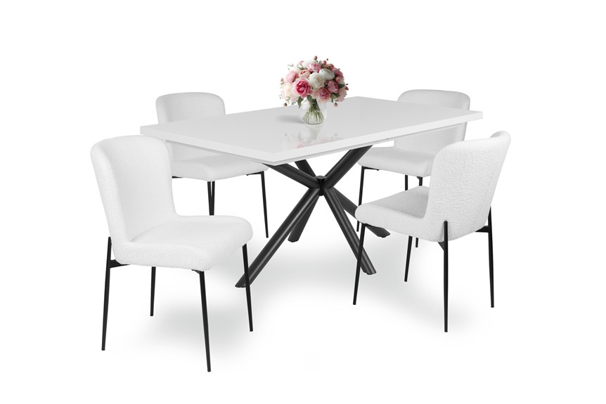 Magasfényű Suzy asztal Blanka székkel - 4 személyes étkezőgarnitúra