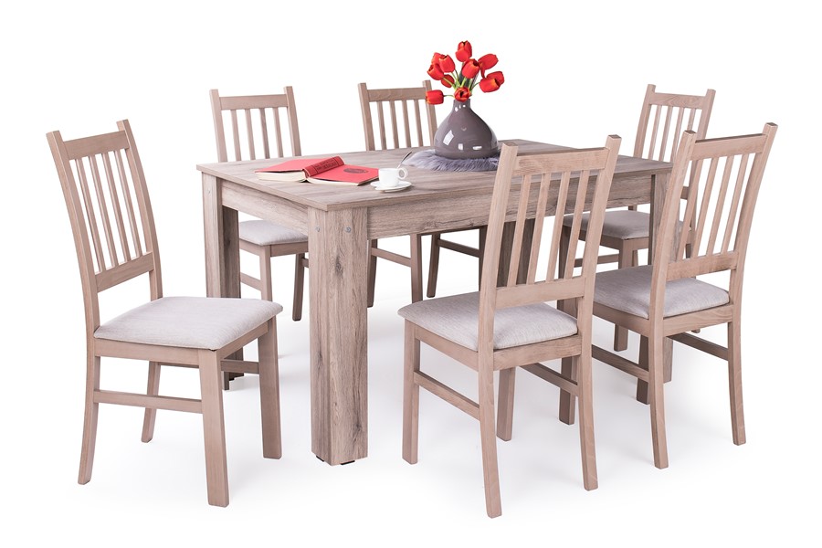 Delta szék Félix asztallal - 6 személyes étkezőgarnitúra