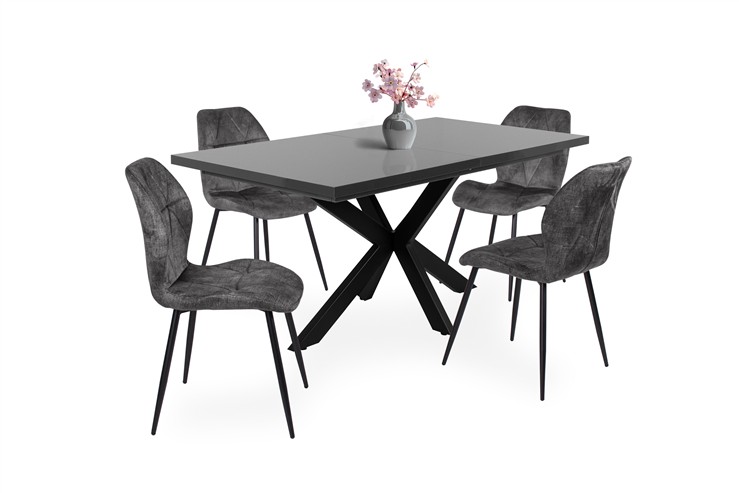 Magasfényű Dorothy asztal Vanda székkel - 4 személyes étkezőgarnitúra