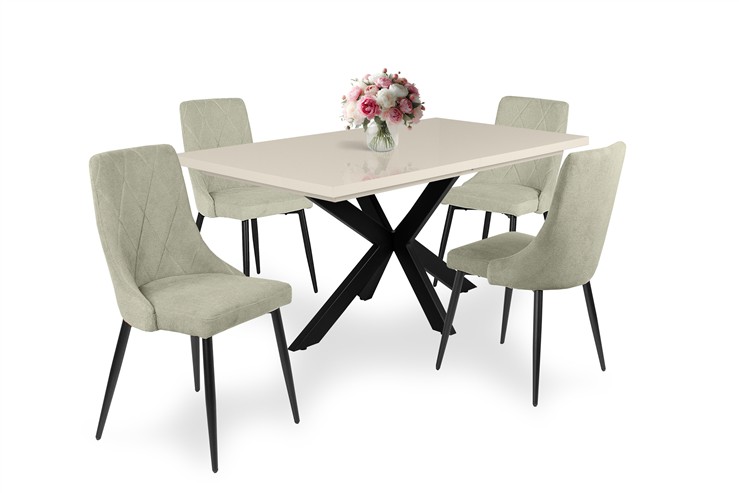 Magasfényű Dorothy asztal Alina székkel - 4 személyes étkezőgarnitúra