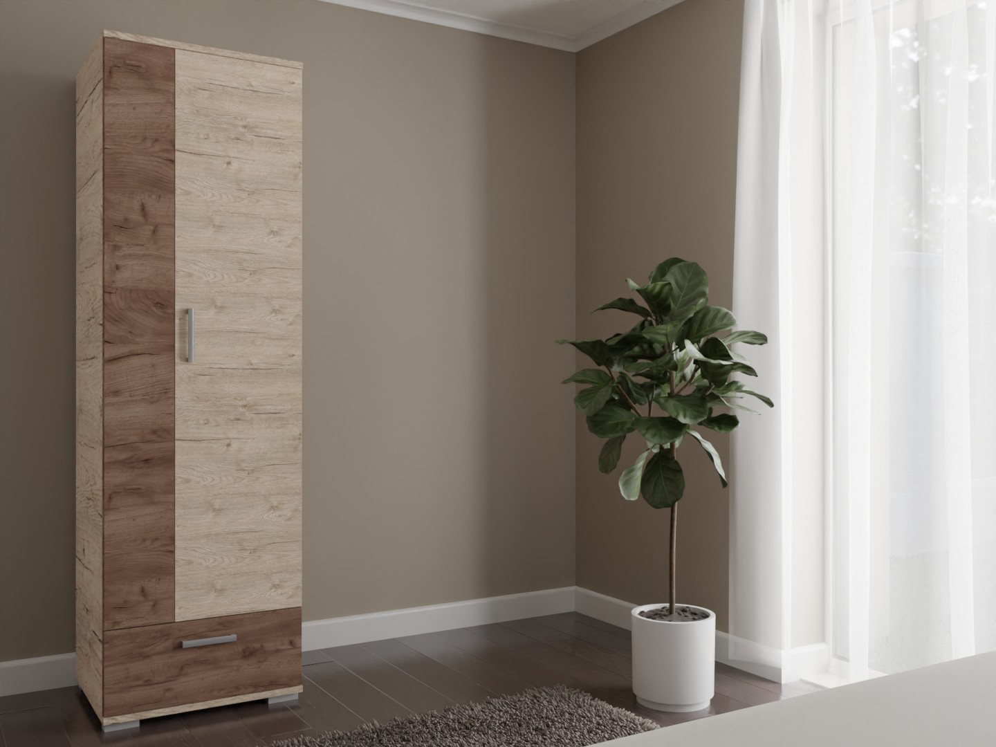 Csenge gardróbszekrény 60 cm szélső elem