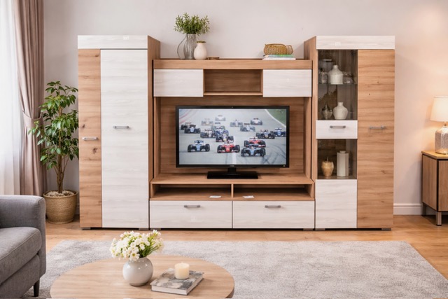 Matheus nappali szekrénysor artisan tölgy-hófehér kőris 290 cm Raktárról vihető