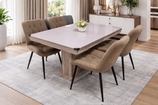 Korina szék Kis Flóra plusz 120 cm asztallal - 4 személyes étkezőgarnitúra Raktárról vihető