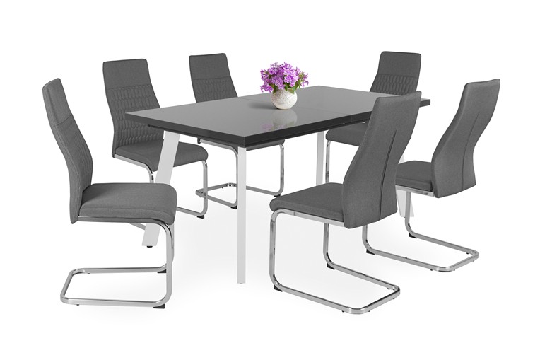 Magasfényű Linett asztal Levante székkel - 6 személyes étkezőgarnitúra