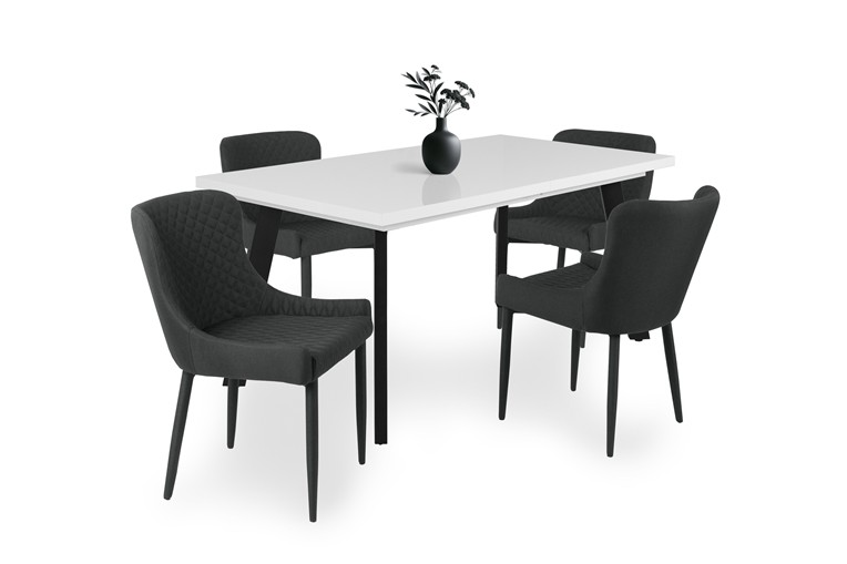 Magasfényű Linett asztal Brill székkel - 4 személyes étkezőgarnitúra