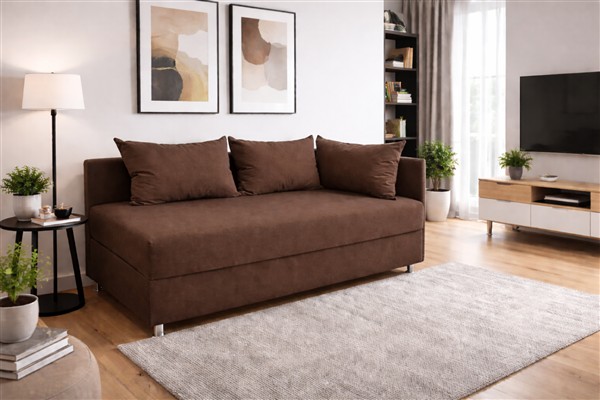 Afrodite kanapé barna színben párnákkal