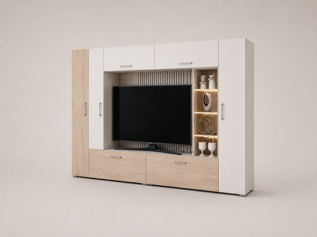 Letti nappali szekrénysor sonoma - fehér 320 cm