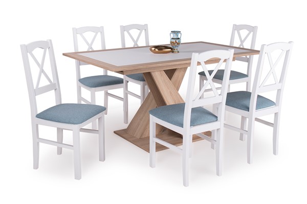 Hanna asztal Niló székkel - 6 személyes étkezőgarnitúra