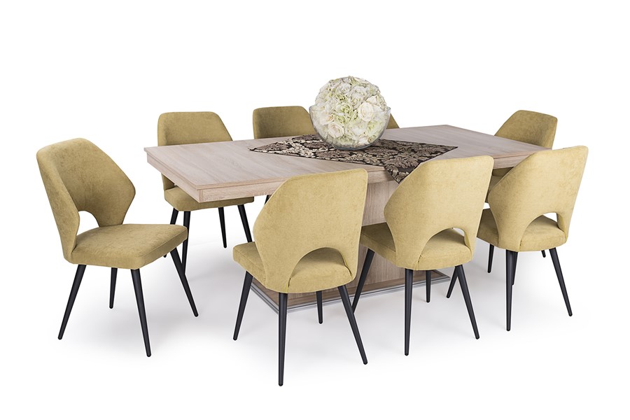 Flóra 200 cm asztal Aspen szék - 8 személyes étkezőgarnitúra