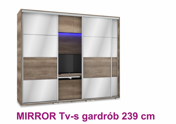 Mirror Tv - s tolóajtós gardróbszekrény 239 cm