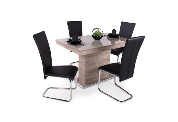Flóra plusz 120 cm asztal Paulo székkel - 4 személyes étkezőgarnitúra