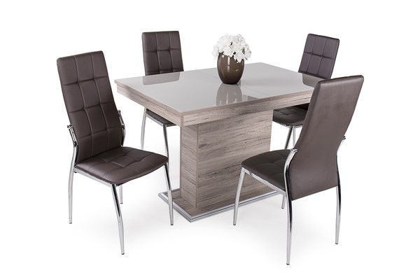 Flóra plusz 120 cm asztal Boris székkel - 4 személyes étkezőgarnitúra