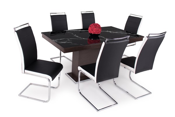 Flóra plusz asztal Száva székkel - 6 személyes étkezőgarnitúra