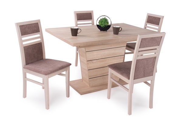 Fanni asztal Mira székkel - 4 személyes étkezőgarnitúra