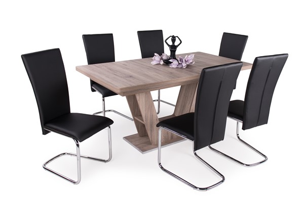Prága asztal Paulo székkel - 6 személyes étkezőgarnitúra