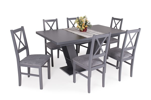 Prága asztal Luna székkel - 6 személyes étkezőgarnitúra