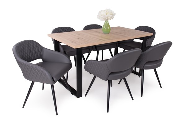 Zoé asztal Cristal székkel - 6 személyes étkezőgarnitúra