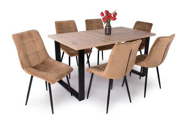 Zoé asztal Kitty székkel - 6 személyes étkezőgarnitúra