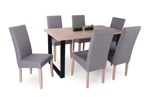 Zoé asztal Berta lux székkel - 6 személyes étkezőgarnitúra