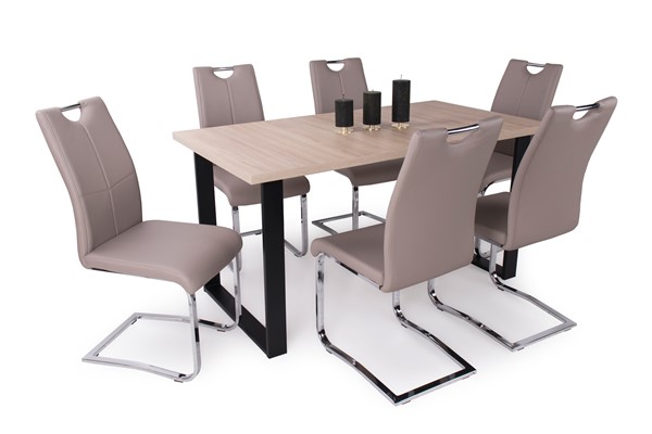 Zoé asztal Mona székkel - 6 személyes étkezőgarnitúra