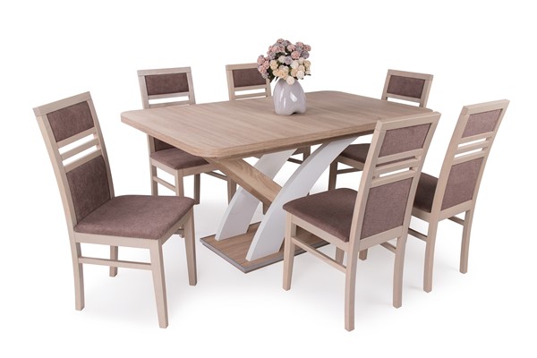Elis asztal Mira székkel - 6 személyes étkezőgarnitúra