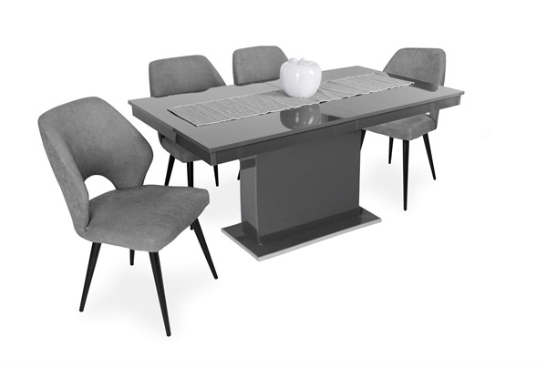 Magasfényű Flóra asztal Aspen székkel - 4 személyes étkezőgarnitúra