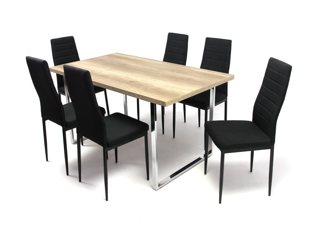 Boston asztal Geri szövetes székkel - 6 személyes étkezőgarnitúra