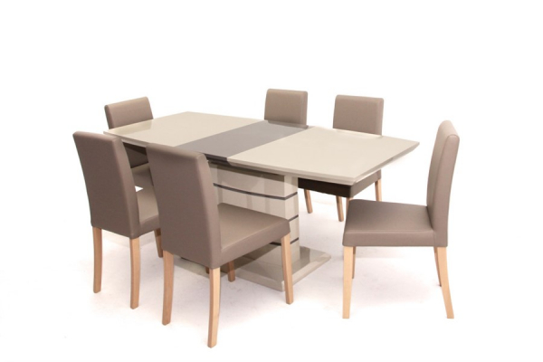 Aurél asztal Kanzo székkel - 6 személyes étkezőgarnitúra