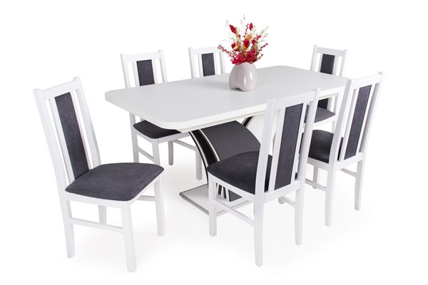 Enzo asztal Félix székkel - 6 személyes étkezőgarnitúra