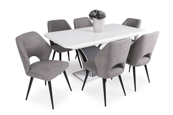 Enzo asztal Aspen székkel - 6 személyes étkezőgarnitúra