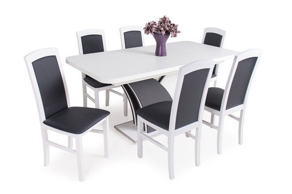 Enzo asztal Barbi székkel - 6 személyes étkezőgarnitúra