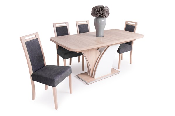 Enzo asztal Jázmin székkel - 4 személyes étkezőgarnitúra