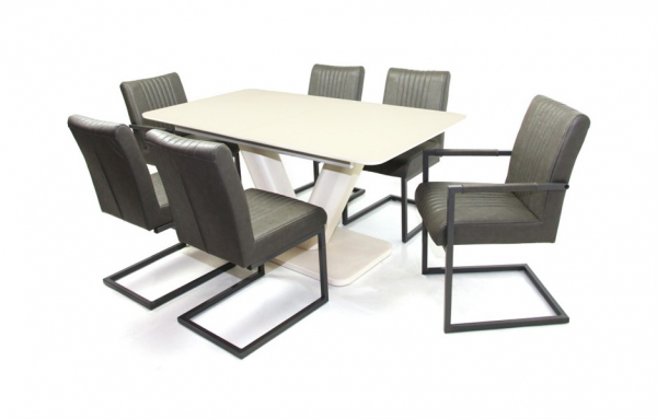 Hektor asztal 2 Hektor karfás és 4 Hektor székkel - 6 személyes étkezőgarnitúra