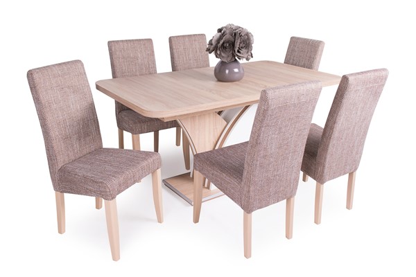 Enzo asztal Berta székkel - 6 személyes étkezőgarnitúra