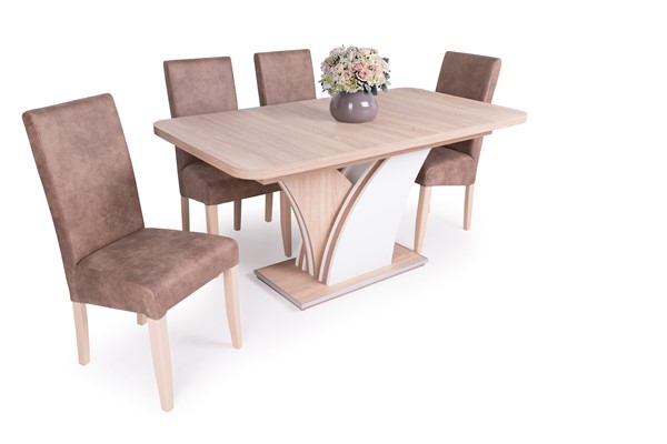 Enzo asztal Berta elegant székkel - 4 személyes étkezőgarnitúra