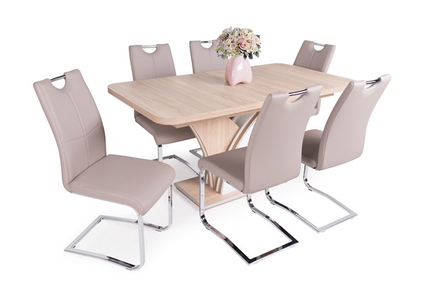 Enzo asztal Mona székkel - 6 személyes étkezőgarnitúra