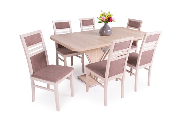 Enzo asztal Mira székkel - 6 személyes étkezőgarnitúra