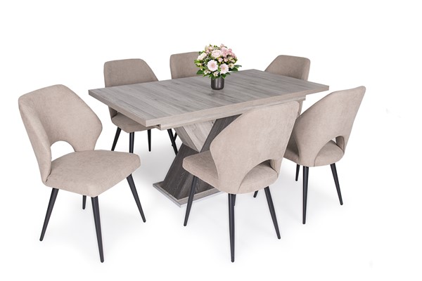 Diana asztal Aspen székkel - 6 személyes étkezőgarnitúra