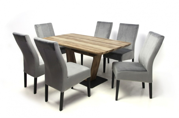Leon asztal Mora székkel - 6 személyes étkezőgarnitúra