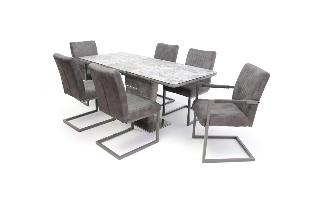 Spark asztal 4 Hektor és 2 Hektor karfás székkel - 6 személyes étkezőgarnitúra